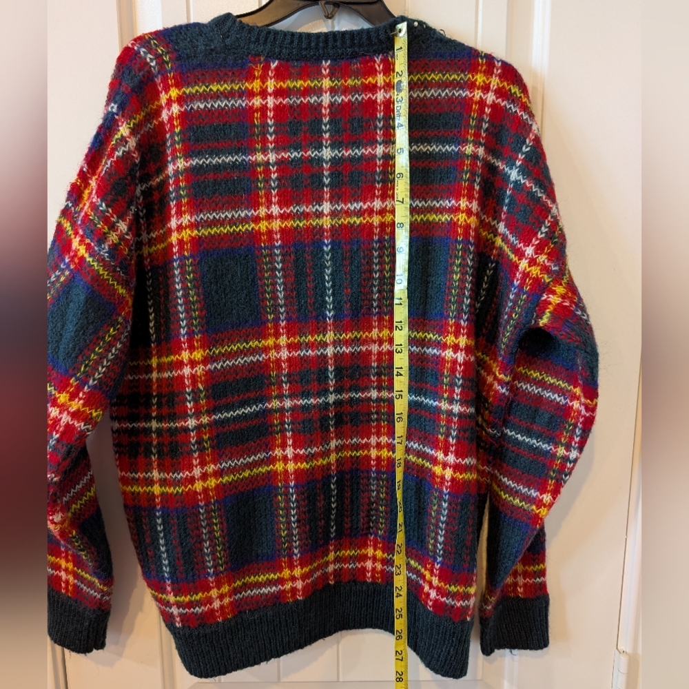 TopShop Plaid Oversized Sweater - Size 6 - Picture 6 of 7